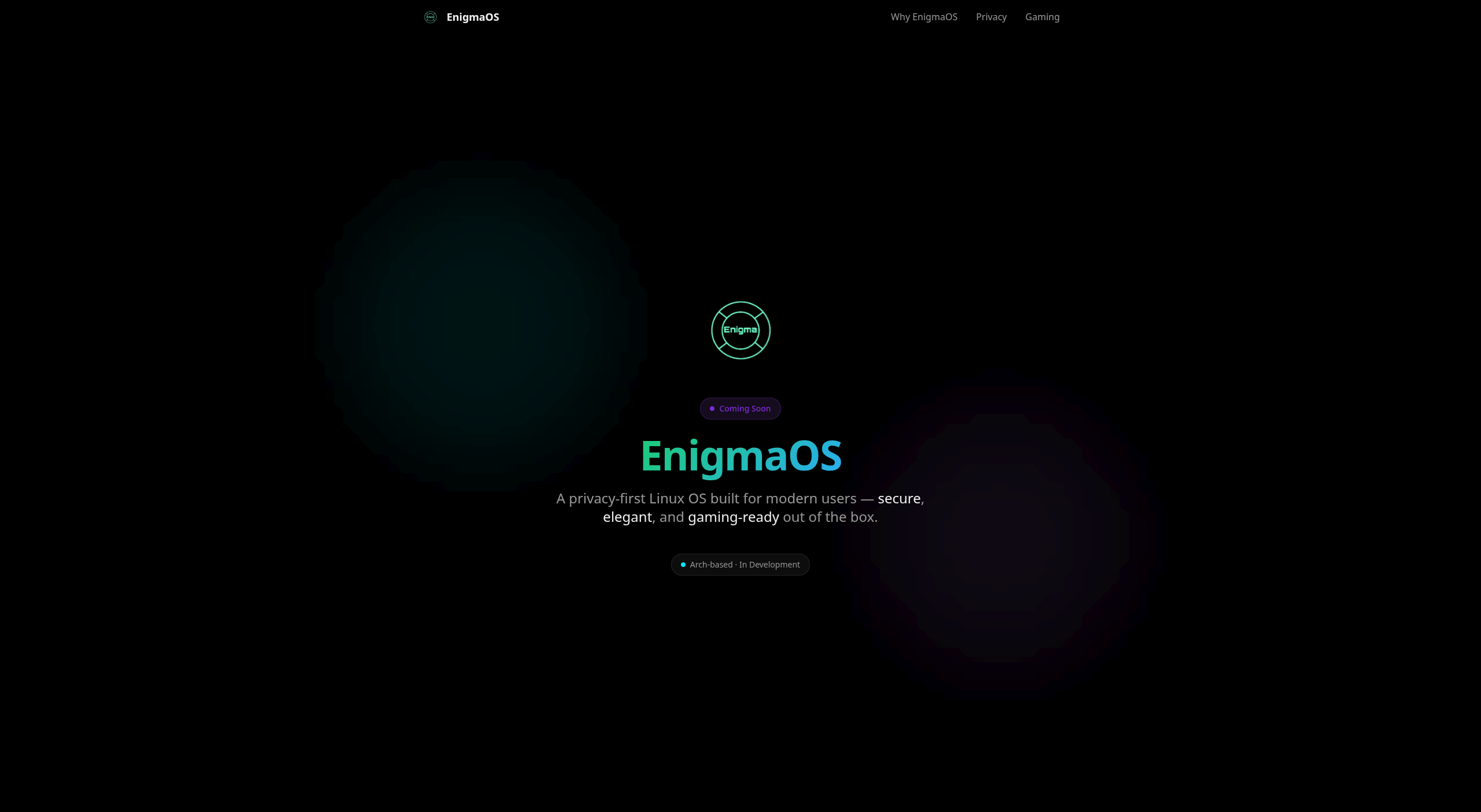 EnigmaOS privacy-focused Linux distribution desktop interface